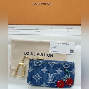 LV x TM Blue Denim Key Pouch